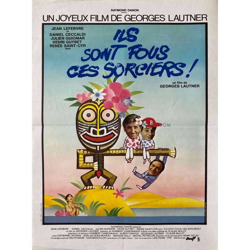 ILS SONT FOUS CES SORCIERS French Movie Poster- 15x21 in. - 1978 - Georges Lautner, Jean Lefebvre