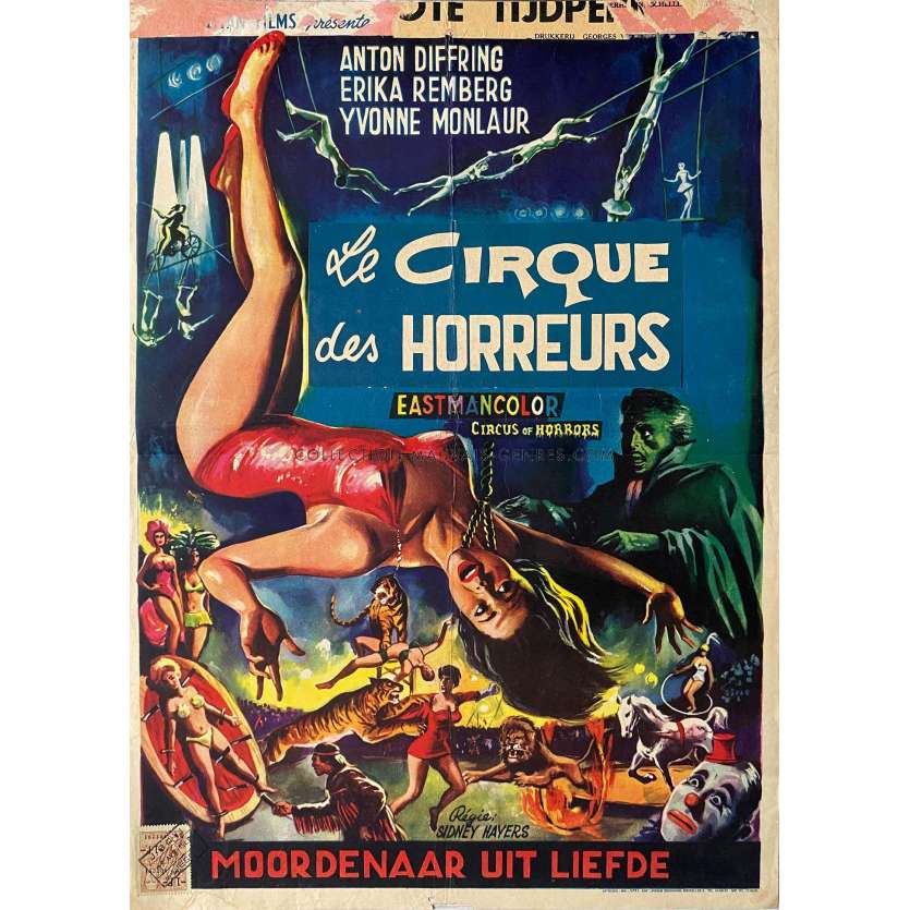 CIRCUS OF HORROR Belgian Movie Poster- 14x21 in. - 1960 - Sidney Hayers, Anton Diffring