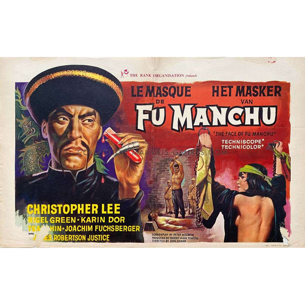 THE FACE OF FU MANCHU Belgian Movie Poster - 14x21 in. - 1965