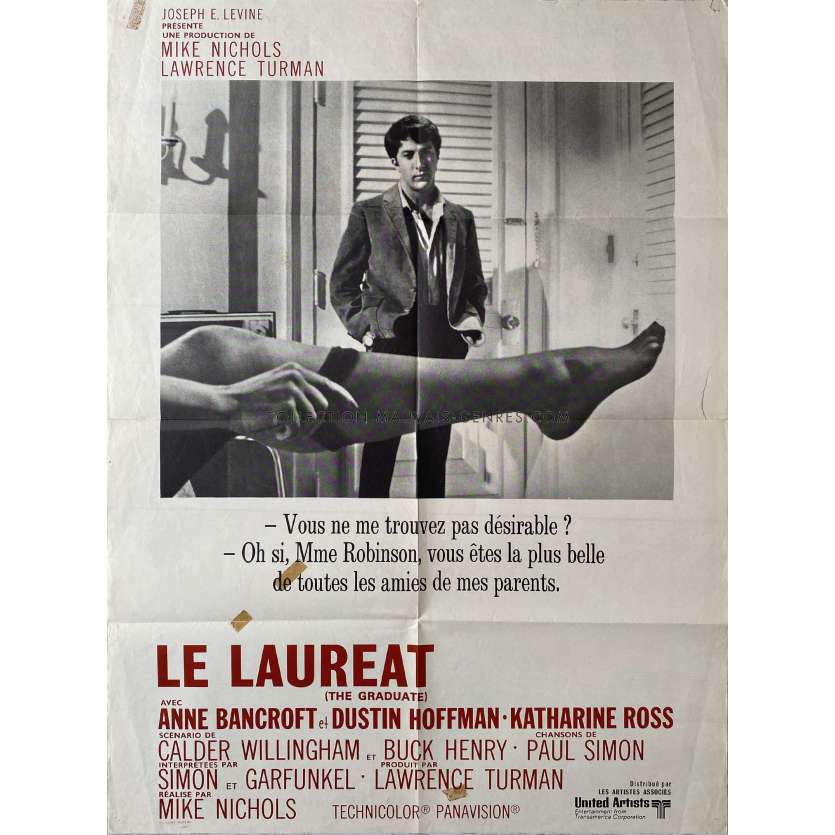 THE GRADUATE French Movie Poster- 23x32 in. - 1967 - Mike Nichols, Dustin Hoffman