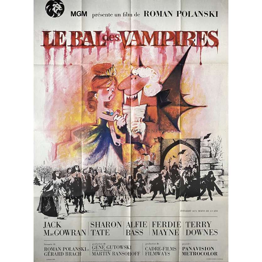 LE BAL DES VAMPIRES Affiche de cinéma 1ere sortie. - 120x160 cm. - 1967 - Sharon Tate, Roman Polanski