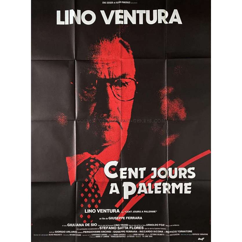 CENTO GIORNI A PALERMO French Movie Poster- 47x63 in. - 1984 - Giuseppe Ferrara, Lino Ventura