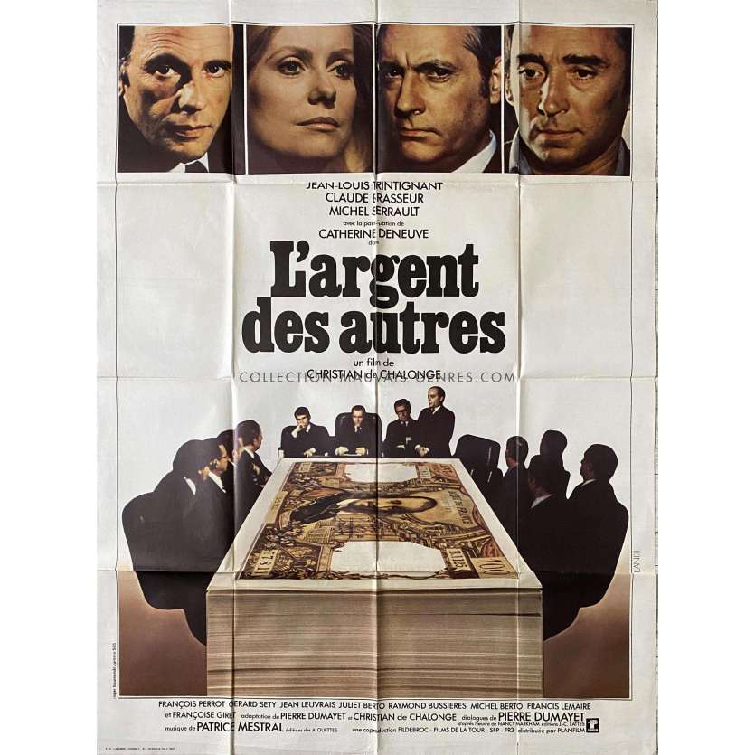 OTHER PEOPLE'S MONEY French Movie Poster- 47x63 in. - 1978 - Christian de Chalonge, Catherine Deneuve