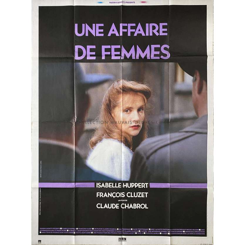 UNE AFFAIRE DE FEMMES Affiche de cinéma- 120x160 cm. - 1988 - Isabelle Huppert, Claude Chabrol