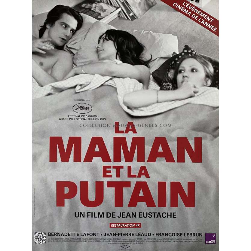 LA MAMAN ET LA PUTAIN Affiche de cinéma- 40x54 cm. - 1973/R2023 - Jean-Pierre Léaud, Jean Eustache