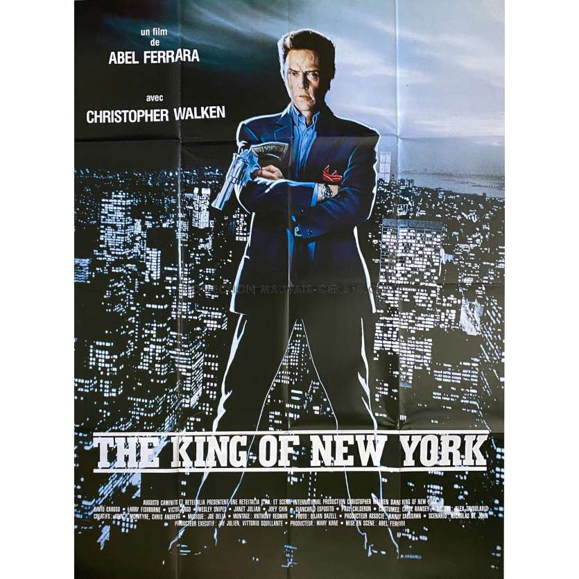 THE KING OF NEW YORK Movie Poster- 47x63 in. - 1990 - Abel Ferrara, Christopher Walken -