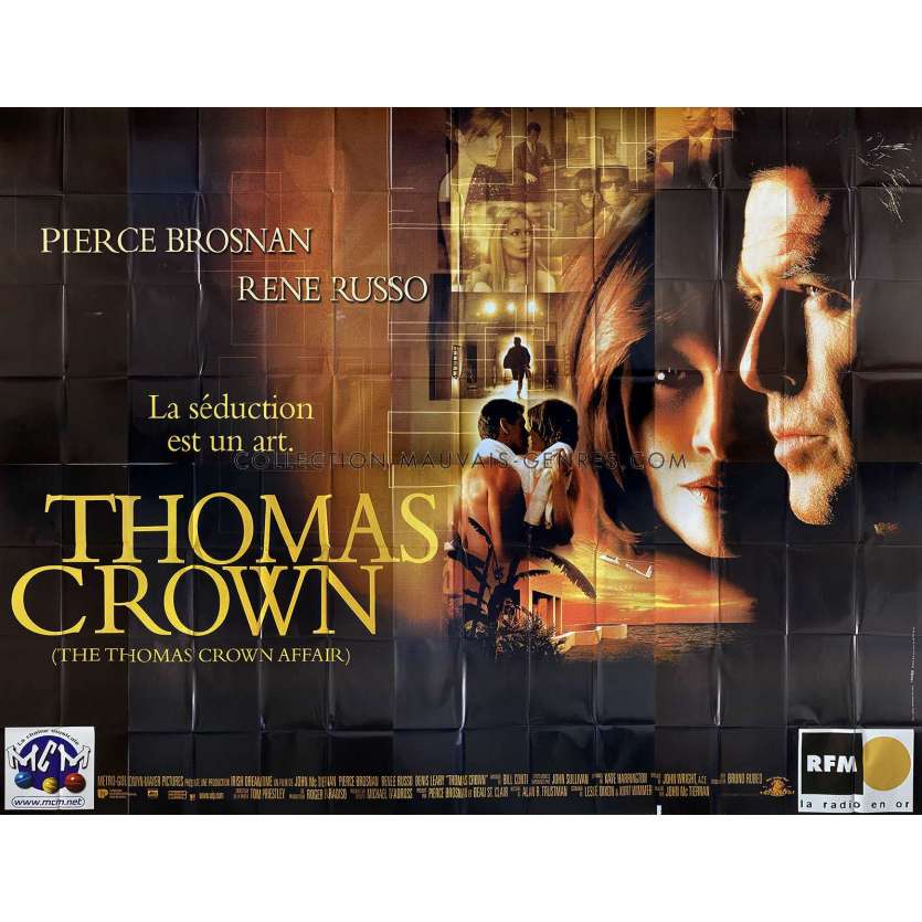 THE THOMAS CROWN AFFAIR (1999) French Movie Poster- 158x118 in. - 1999 - John McTiernan, Pierce Brosnan