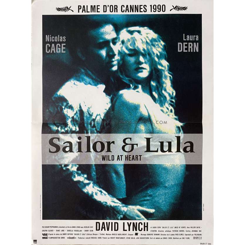 WILD AT HEART French Movie Poster- 15x21 in. - 1990 - David Lynch, Nicolas Cage