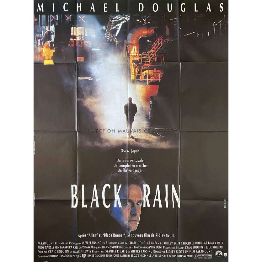 BLACK RAIN Affiche de cinéma- 120x160 cm. - 1989 - Michael Douglas, Ridley Scott