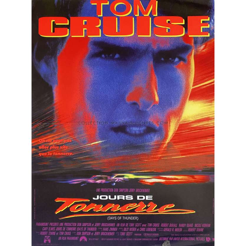 DAYS OF THUNDER French Movie Poster- 15x21 in. - 1990 - Tony Scott, Tom Cruise