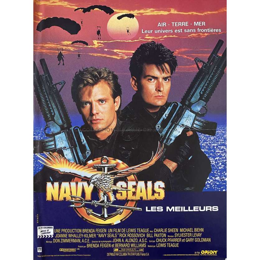 NAVY SEALS French Movie Poster- 15x21 in. - 1990 - Lewis Teague, Charlie Sheen