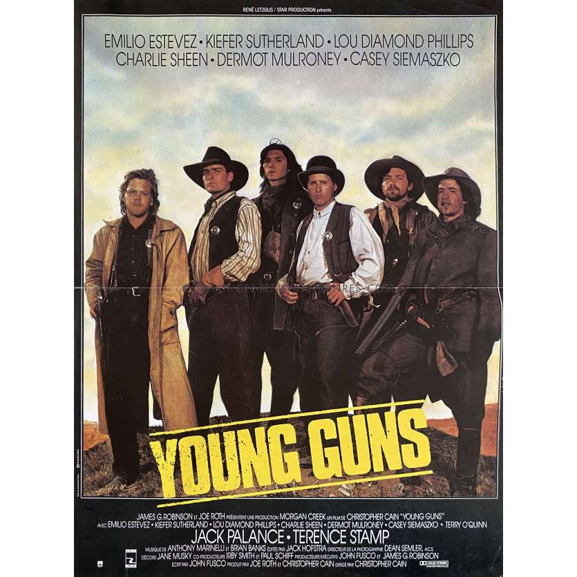 YOUNG GUNS Affiche de film- 40x54 cm. - 1988 - Kiefer Sutherland, Christopher Cain