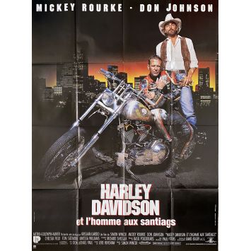HARLEY DAVIDSON French Movie Poster- 47x63 in. - 1991 - Simon Wincer, Mickey Rourke