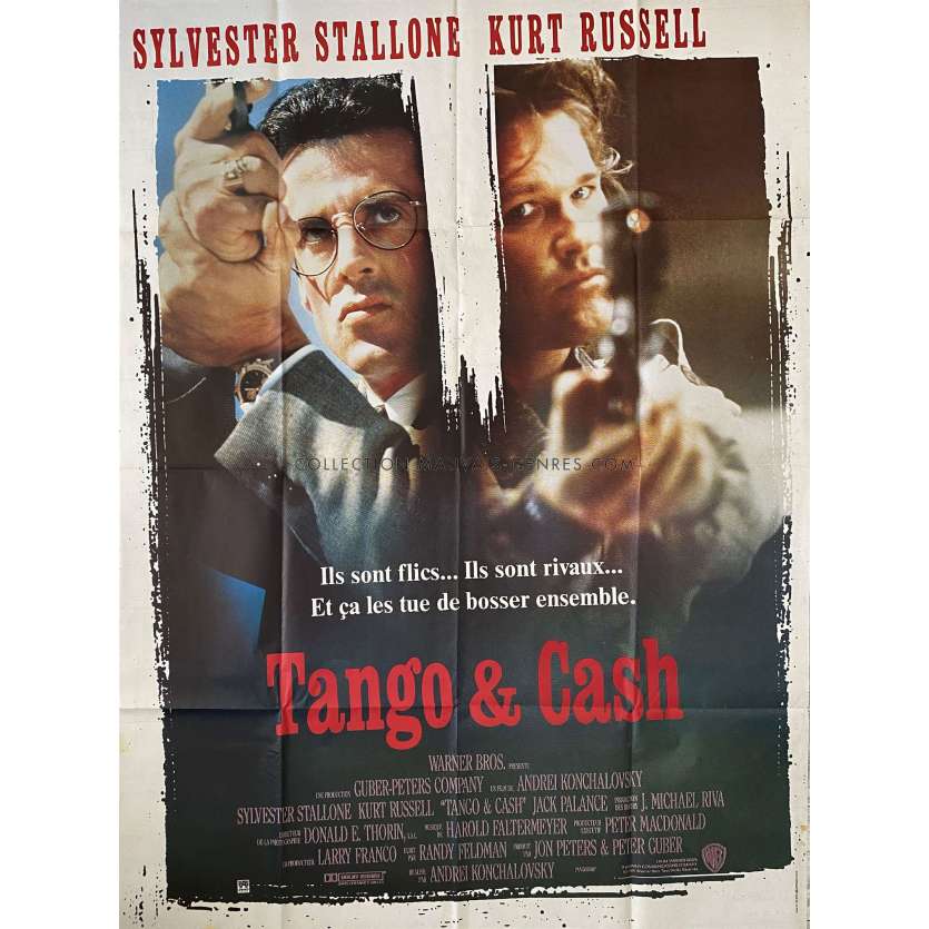 TANGO & CASH French Movie Poster- 47x63 in. - 1989 - Andrey Konchalovskiy, Sylvester Stallone