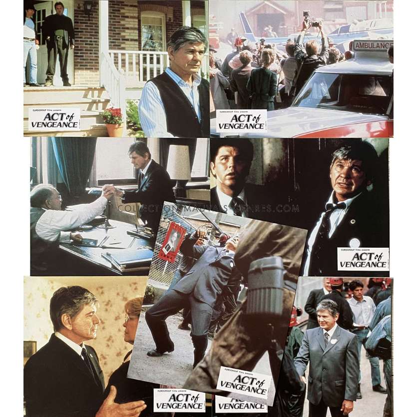 ACT OF VENGEANCE French Lobby Cards x7 - 9x12 in. - 1986 - Charles Bronson, Ellen Burstyn