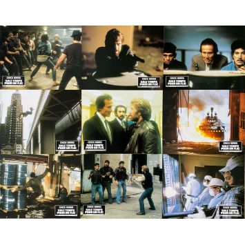 CODE OF SILENCE French Lobby Cards x9 - 9x12 in. - 1985 - Andrew Davis, Chuck Norris