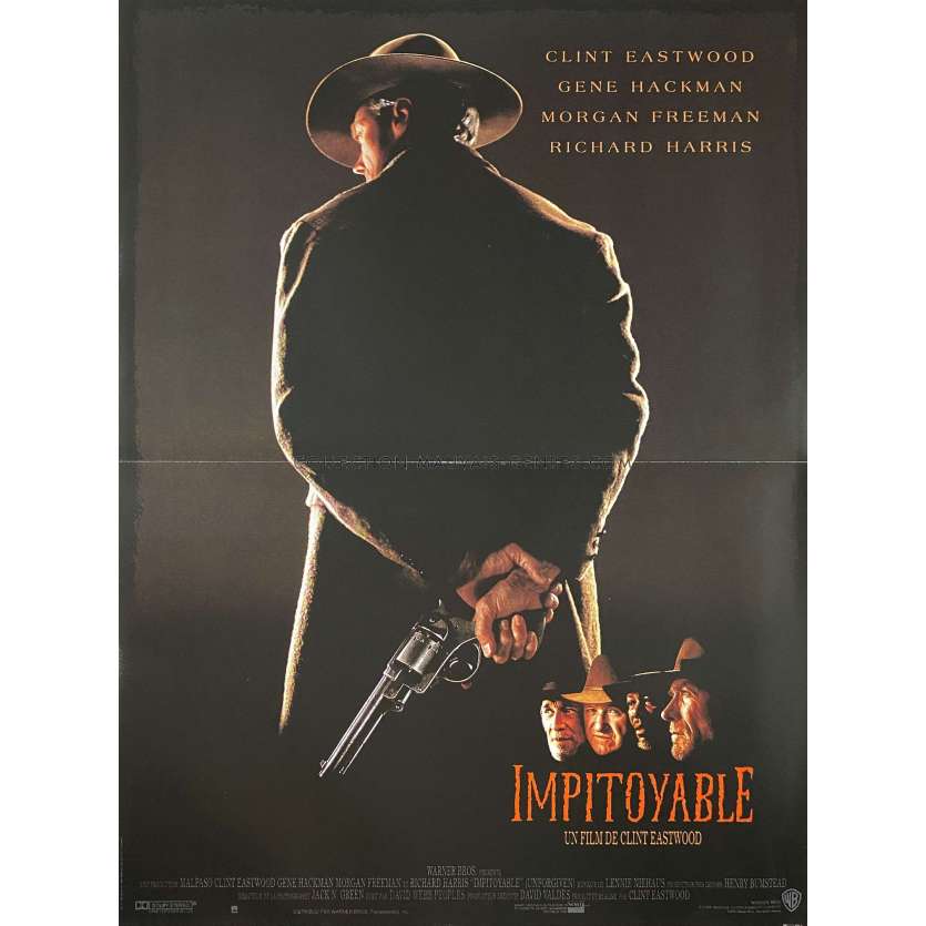 IMPITOYABLE Affiche de cinéma- 40x54 cm. - 1992 - Gene Hackman, Clint Eastwood