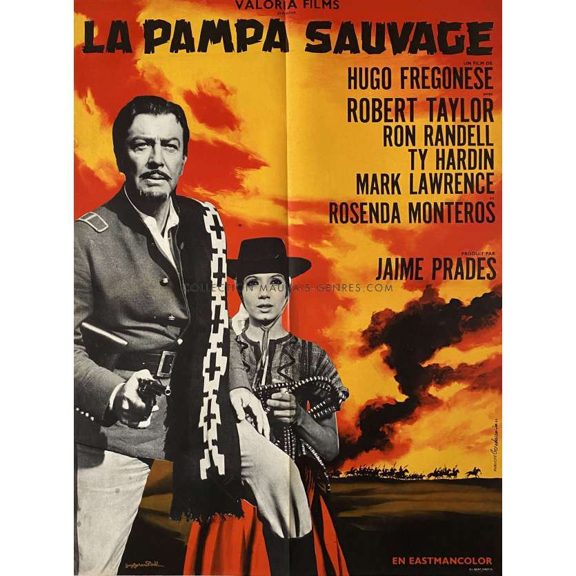 LA PAMPA SAUVAGE Affiche de cinéma- 60x80 cm. - 1965 - Robert Taylor, Hugo Fregonese