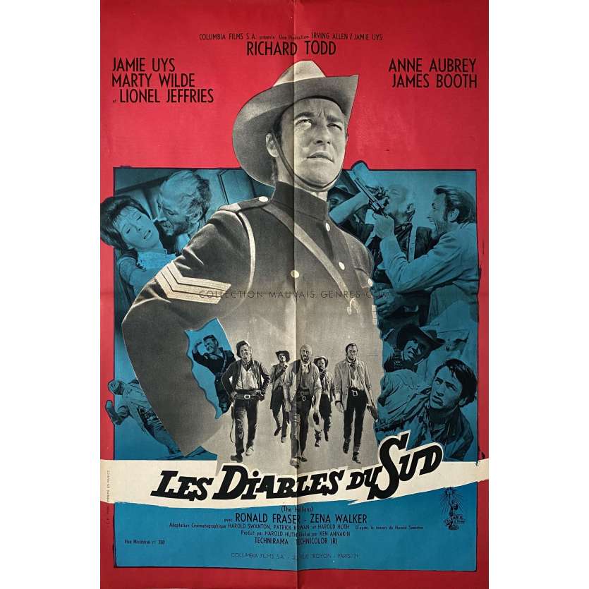 LES DIABLES DU SUD Affiche de cinéma- 60x80 cm. - 1961 - Richard Todd, Ken Annakin