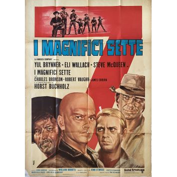 LES 7 MERCENAIRES Affiche de cinéma- 100x140 cm. - 1960 - Steve McQueen, John Sturges