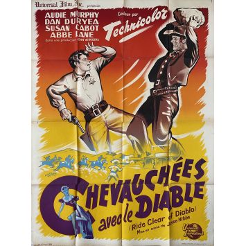 CHEVAUCHEE AVEC LE DIABLE Affiche de cinéma- 120x160 cm. - 1954 - Audie Murphy, Jesse Hibbs