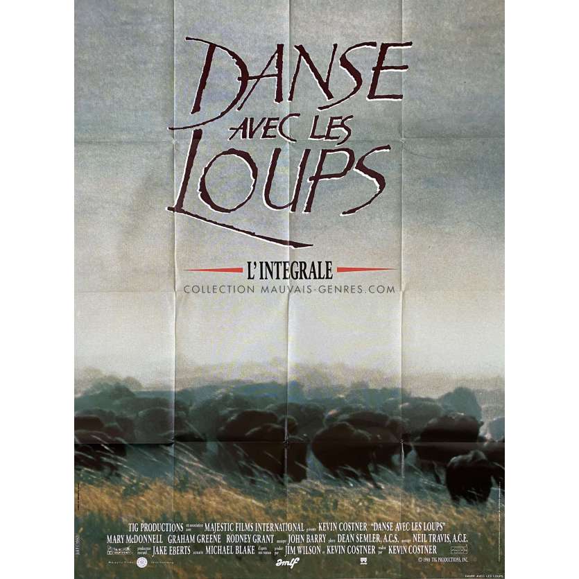 DANCE WITH WOLVES French Movie Poster Director's Cut - 47x63 in. - 1990 - Kevin Costner, Mary McDowell