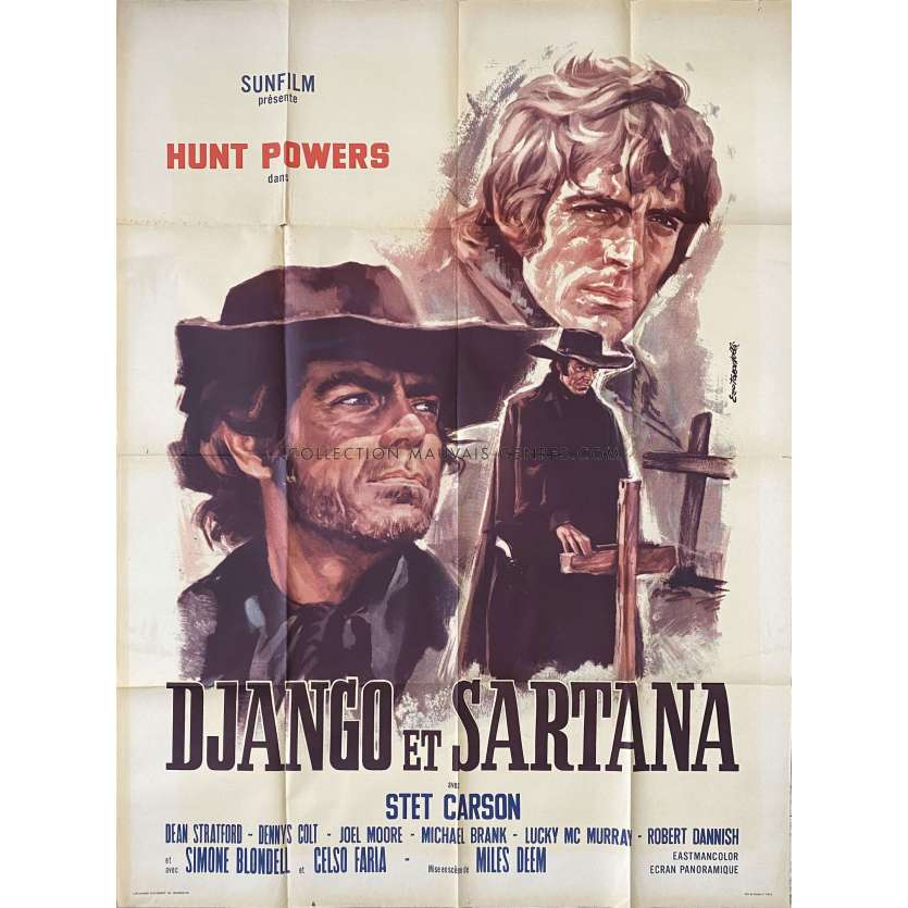 DJANGO ET SARTANA Affiche de cinéma- 120x160 cm. - 1970 - Fabio Testi, Demofilo Fidani