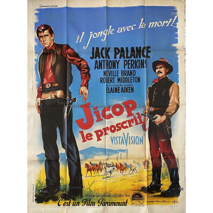 JICOP LE PROSCRIT Affiche de cinéma- 120x160 cm. - 1957 - Jack Palance, Henry Levin