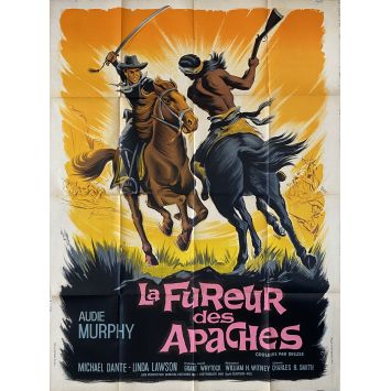 LA FUREUR DES APACHES Affiche de cinéma- 120x160 cm. - 1964 - Audie Murphy, William Witney