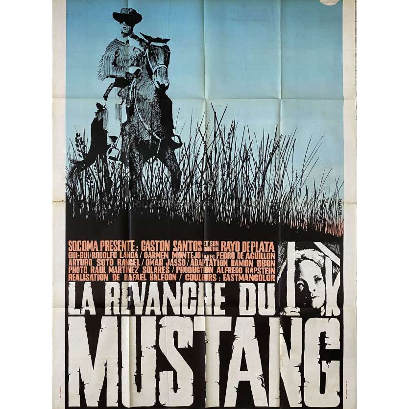 EL POLTRO SALVAJE French Movie Poster- 47x63 in. - 1958 - Rafael Baledón, Gastón Santos