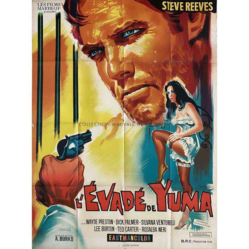 L'EVADE DE YUMA Affiche de cinéma- 120x160 cm. - 1968 - Steve Reeves, Camillo Bazzoni