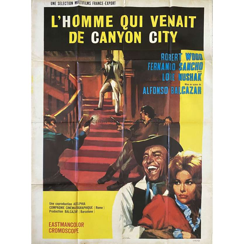 L'HOMME QUI VENAIT DE CANYON CITY Affiche de cinéma- 120x160 cm. - 1965 - Robert Woods, Alfonso Balcázar