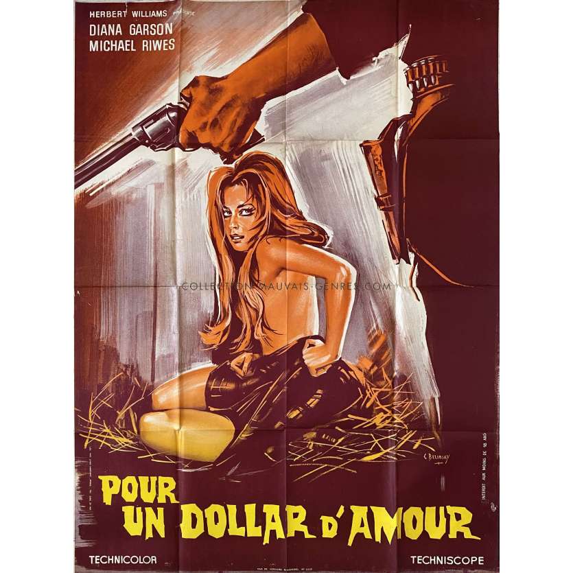 ONE DOLLAR OF FIRE French Movie Poster- 47x63 in. - 1966 - Nick Nostro, Dada Galotti