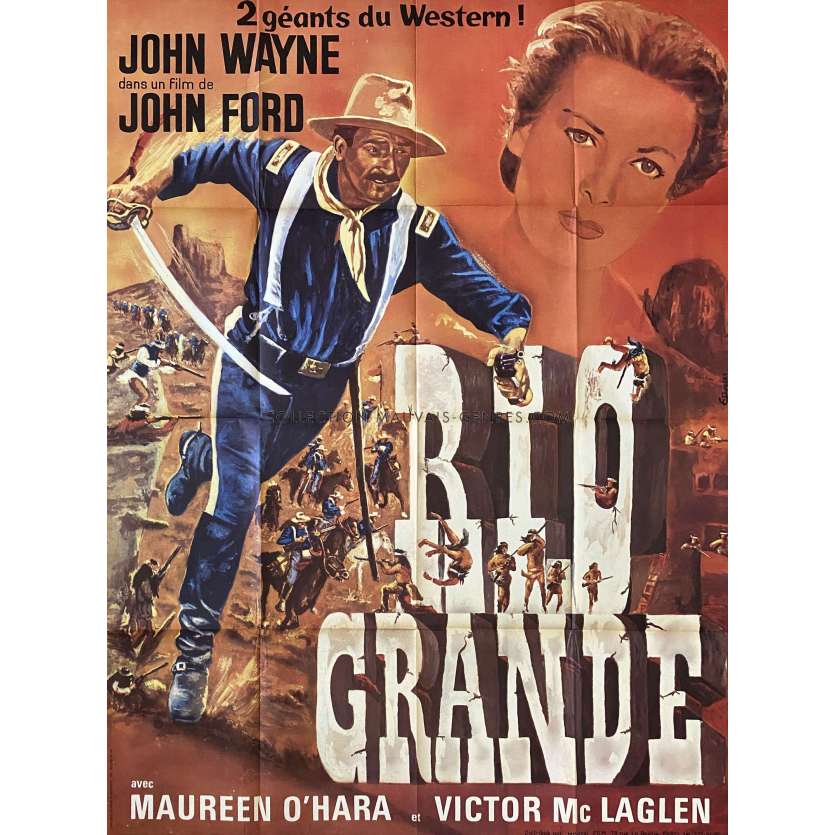 RIO GRANDE Affiche de cinéma- 120x160 cm. - 1950/R1960 - John Wayne, John Ford