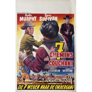 SEVEN WAYS FROM SUNDOWN Belgian Movie Poster- 14x21 in. - 1960 - Harry Keller, Audie Murphy