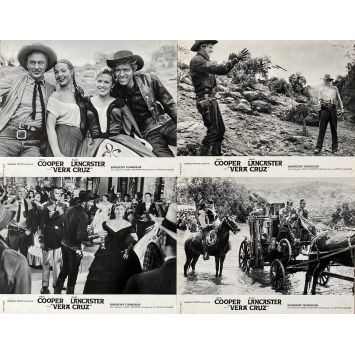 VERA CRUZ Photos de film x4 - 22x28 cm. - 1954/R1967 - Gary Cooper, Robert Aldrich