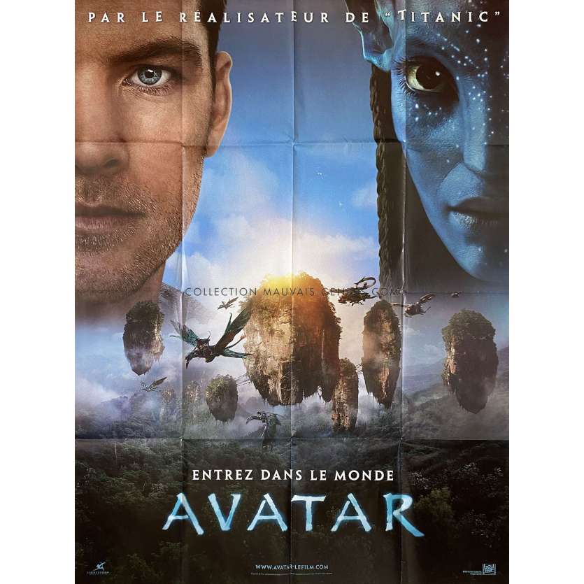 AVATAR Affiche de cinéma- 120x160 cm. - 2009 - Sam Worthington, James Cameron