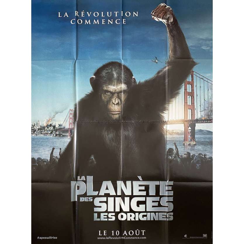 LA PLANETE DES SINGES - LES ORIGINES Affiche de cinéma- 120x160 cm. - 2011 - Andy Serkis, Rupert Wyatt