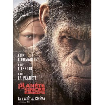 WAR FOR THE PLANET OF THE APES French Movie Poster- 47x63 in. - 2017 - Matt Reeves, Andy Serkis