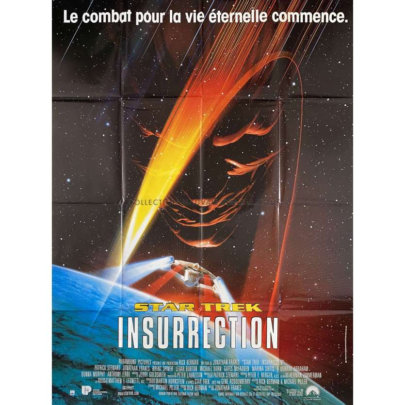 STAR TREK INSURRECTION Affiche de cinéma- 120x160 cm. - 1998 - Patrick Stewart, Jonathan Frakes