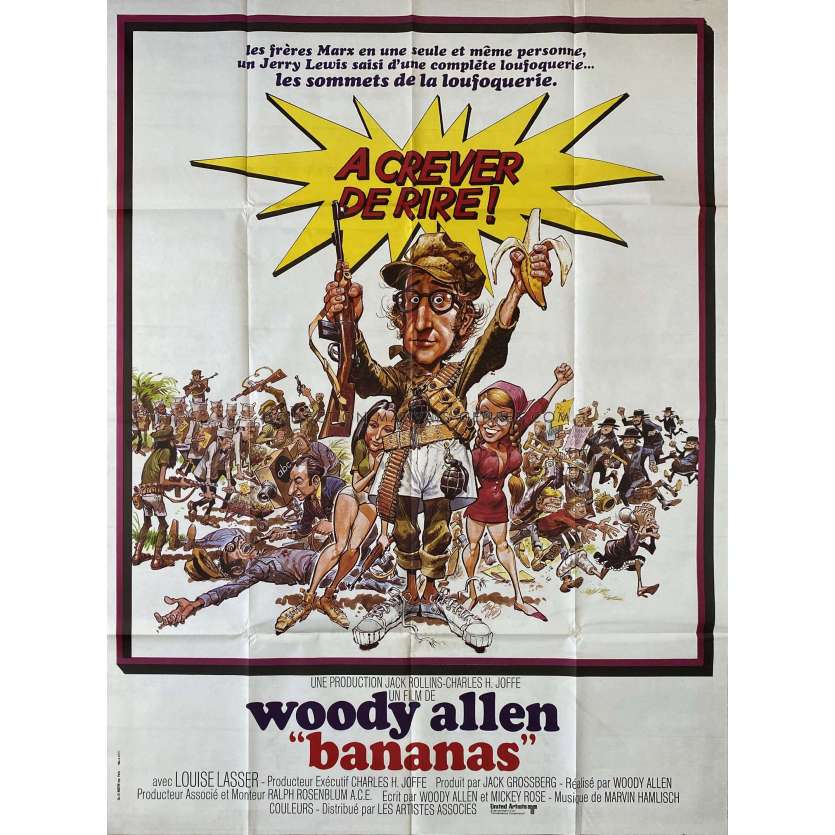 BANANAS Affiche de cinéma- 120x160 cm. - 1971 - Louise Lasser, Woody Allen