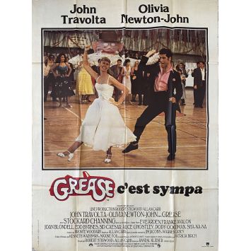 GREASE French Movie Poster 1st release. - 47x63 in. - 1978 - Randal Kleiser, John Travolta