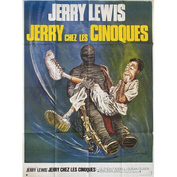 JERRY CHEZ LES CINOQUES Affiche de cinéma- 120x160 cm. - 1964/R1970 - Jerry Lewis, Frank Tashlin