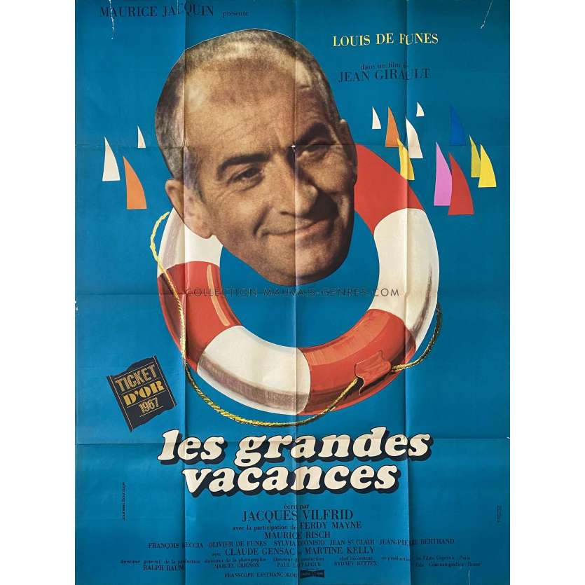 LES GRANDES VACANCES Affiche de cinéma- 120x160 cm. - 1967 - Louis de Funès, Jean Girault