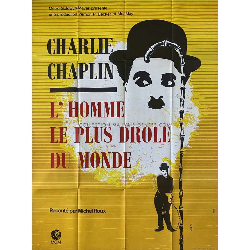 THE FUNNIEST MAN IN THE WORD French Movie Poster- 47x63 in. - 1967 - Vernon P. Becker, Charles Chaplin