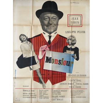 MONSIEUR Affiche de cinéma- 120x160 cm. - 1964 - Jean Gabin, Jean-Paul Le Chanois
