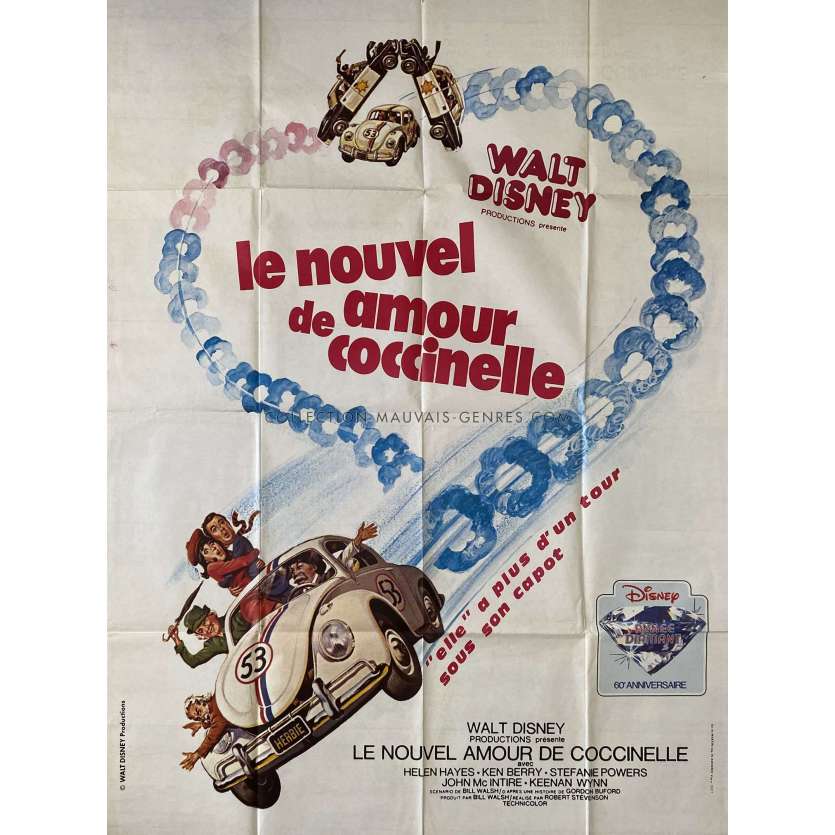 HERBIE French Movie Poster- 47x63 in. - 1974 - Walt Disney, Stephanie Powers