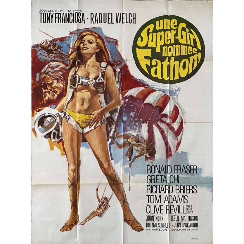 UNE SUPER-GIRL NOMMEE FATHOM Affiche de cinéma- 120x160 cm. - 1967 - Raquel Welch, Leslie H. Martinson