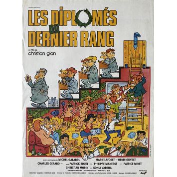 LES DIPLOMES DU DERNIER RANG French Movie Poster- 15x21 in. - 1982 - Christian Gion, Michel Galabru