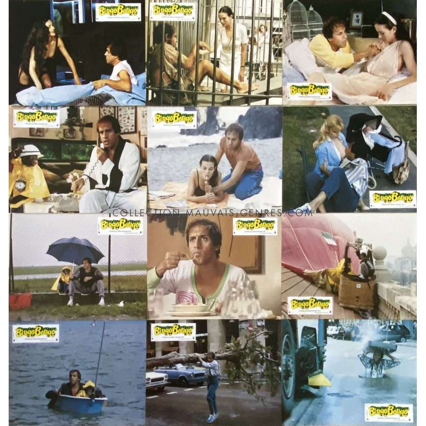 BINGO BONGO French Lobby Cards x12 - 9x12 in. - 1982 - Pasquale Festa Campanile, Adriano Celentano